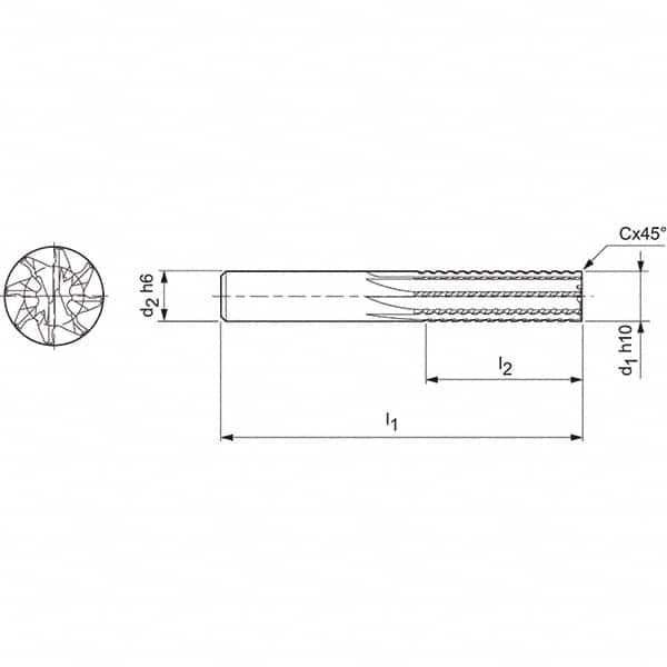 Mapal - Spiral Router Bits Cutting Diameter (mm): 16.00 Number of Flutes: 8 - All Tool & Supply