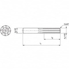 Mapal - Spiral Router Bits Cutting Diameter (mm): 8.00 Number of Flutes: 8 - All Tool & Supply