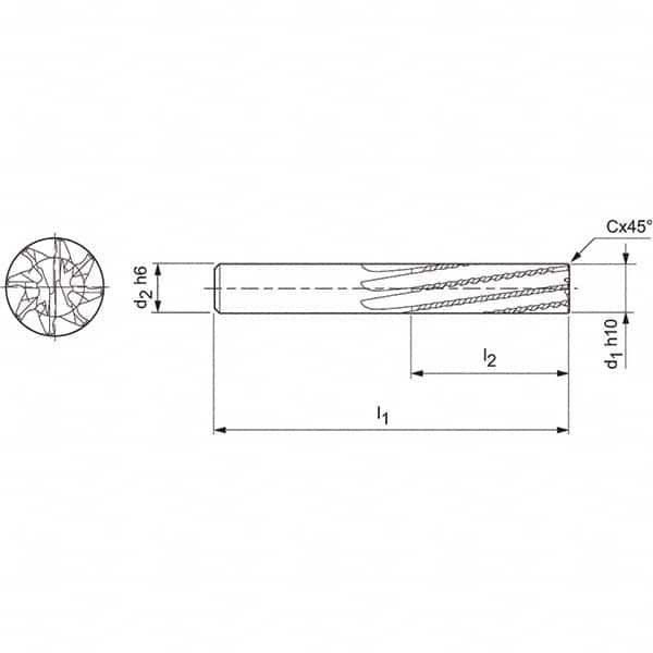 Mapal - Spiral Router Bits Cutting Diameter (mm): 5.00 Number of Flutes: 8 - All Tool & Supply