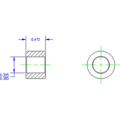 Idler Shaft Bore Adapters; Minimum Bore Diameter: 0.385 in; Maximum Bore Diameter: 0.395 in; Overall Width: 1; Material: Steel; Insert Material: Steel