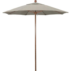 Patio Umbrellas; Diameter (Feet): 7.5; Height (Feet): 8.000; Fabric Color: Woven Granite; Base Included: No; Canopy Fabric: Olefin; Fade Resistant: Yes; Additional Information: Push Lift; Frame Material: Aluminum