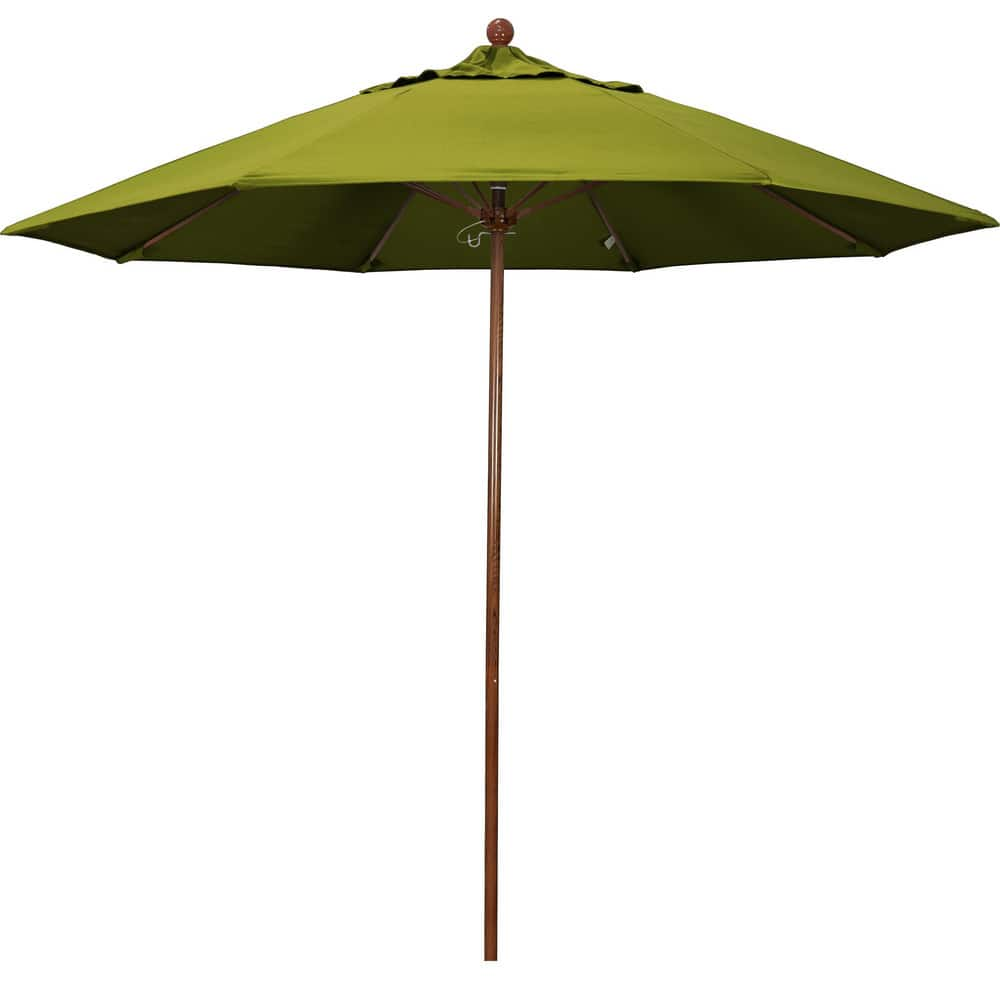 Patio Umbrellas; Diameter (Feet): 9; Height (Feet): 8.583; Fabric Color: kiwi; Base Included: No; Canopy Fabric: Olefin; Fade Resistant: Yes; Additional Information: Push Lift; Frame Material: Aluminum