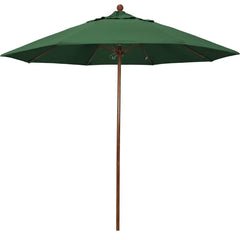 Patio Umbrellas; Diameter (Feet): 9; Height (Feet): 8.583; Fabric Color: Hunter Green; Base Included: No; Canopy Fabric: Olefin; Fade Resistant: Yes; Additional Information: Push Lift; Frame Material: Aluminum