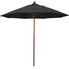 Patio Umbrellas; Diameter (Feet): 9; Height (Feet): 8.583; Fabric Color: Black; Base Included: No; Canopy Fabric: Pacifica; Fade Resistant: Yes; Additional Information: Push Lift; Frame Material: Aluminum