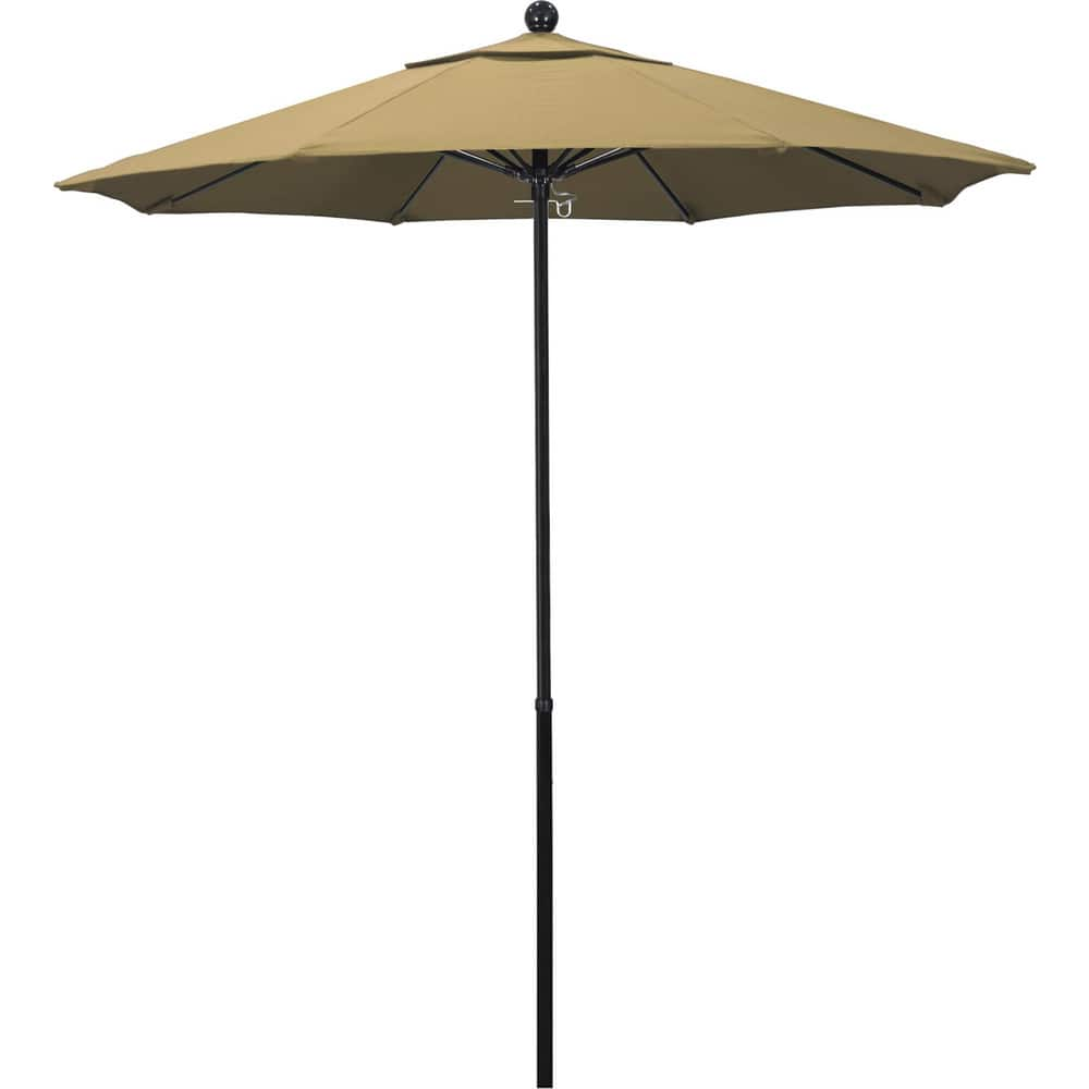 Patio Umbrellas; Diameter (Feet): 7.5; Height (Feet): 7.698; Fabric Color: Champagne; Base Included: No; Canopy Fabric: Olefin; Fade Resistant: Yes; Additional Information: Push Lift; Frame Material: Fiberglass