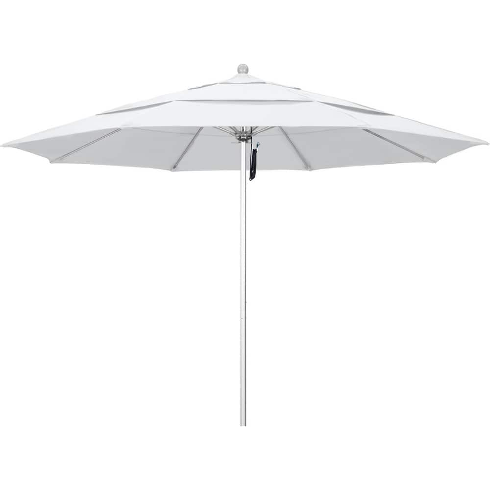 Patio Umbrellas; Diameter (Feet): 11; Height (Feet): 8.917; Fabric Color: Natural; Base Included: No; Canopy Fabric: Pacifica; Fade Resistant: Yes; Additional Information: Pulley Lift; Frame Material: Aluminum