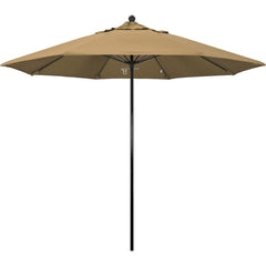 Patio Umbrellas; Diameter (Feet): 9; Height (Feet): 8.750; Fabric Color: Straw; Base Included: No; Canopy Fabric: Olefin; Fade Resistant: Yes; Additional Information: Push Lift; Frame Material: Fiberglass