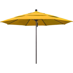 Patio Umbrellas; Diameter (Feet): 11; Height (Feet): 8.917; Fabric Color: Yellow; Base Included: No; Canopy Fabric: Pacifica; Fade Resistant: Yes; Additional Information: Pulley Lift; Frame Material: Aluminum