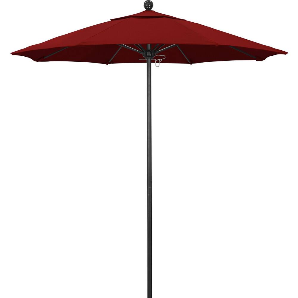 Patio Umbrellas; Diameter (Feet): 7.5; Height (Feet): 8.000; Fabric Color: Red; Base Included: No; Canopy Fabric: Pacifica; Fade Resistant: Yes; Additional Information: Push Lift; Frame Material: Aluminum