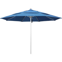 Patio Umbrellas; Diameter (Feet): 11; Height (Feet): 8.917; Fabric Color: Capri; Base Included: No; Canopy Fabric: Pacifica; Fade Resistant: Yes; Additional Information: Pulley Lift; Frame Material: Aluminum