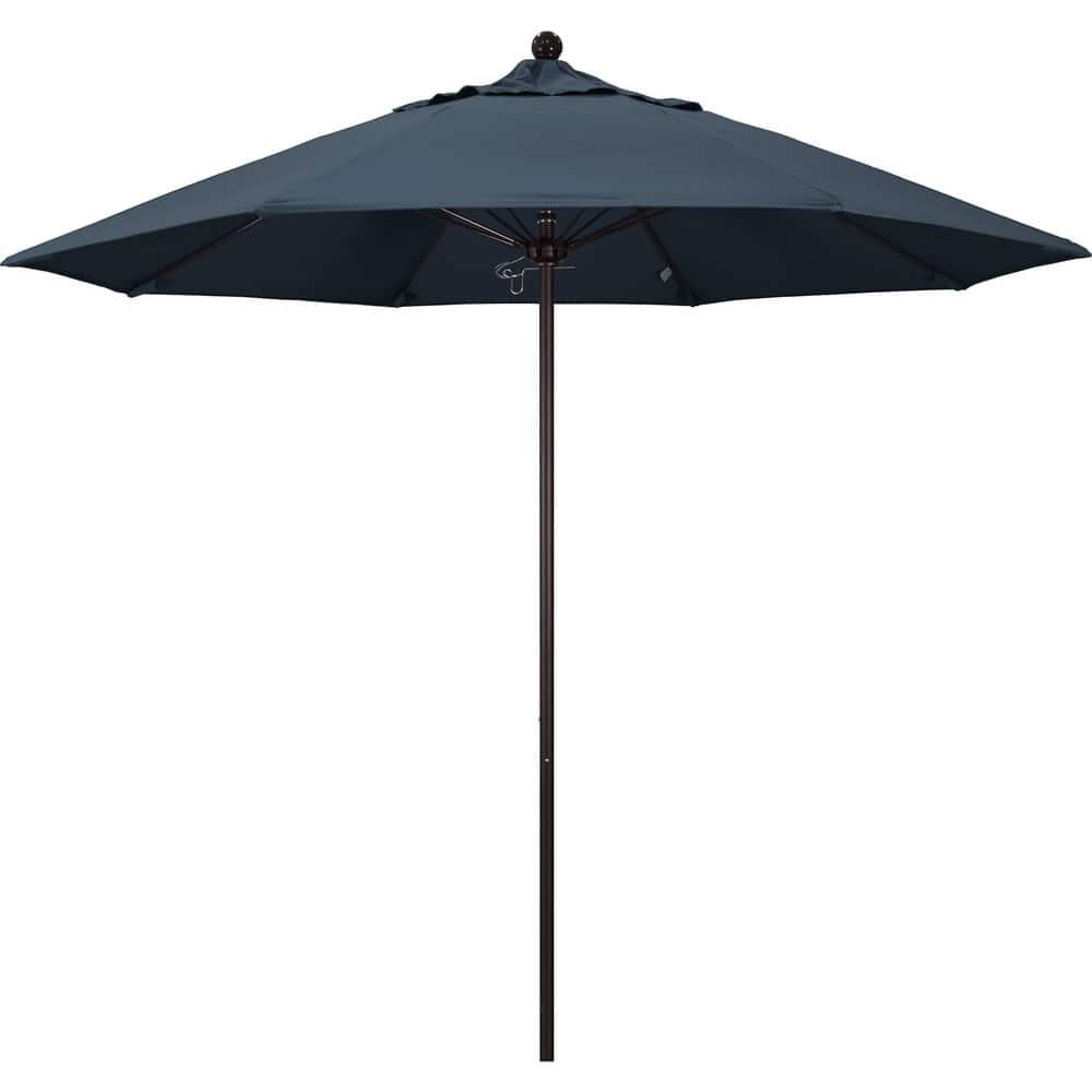 Patio Umbrellas; Diameter (Feet): 9; Height (Feet): 8.583; Fabric Color: Sapphire Blue; Base Included: No; Canopy Fabric: Pacifica; Fade Resistant: Yes; Additional Information: Push Lift; Frame Material: Aluminum