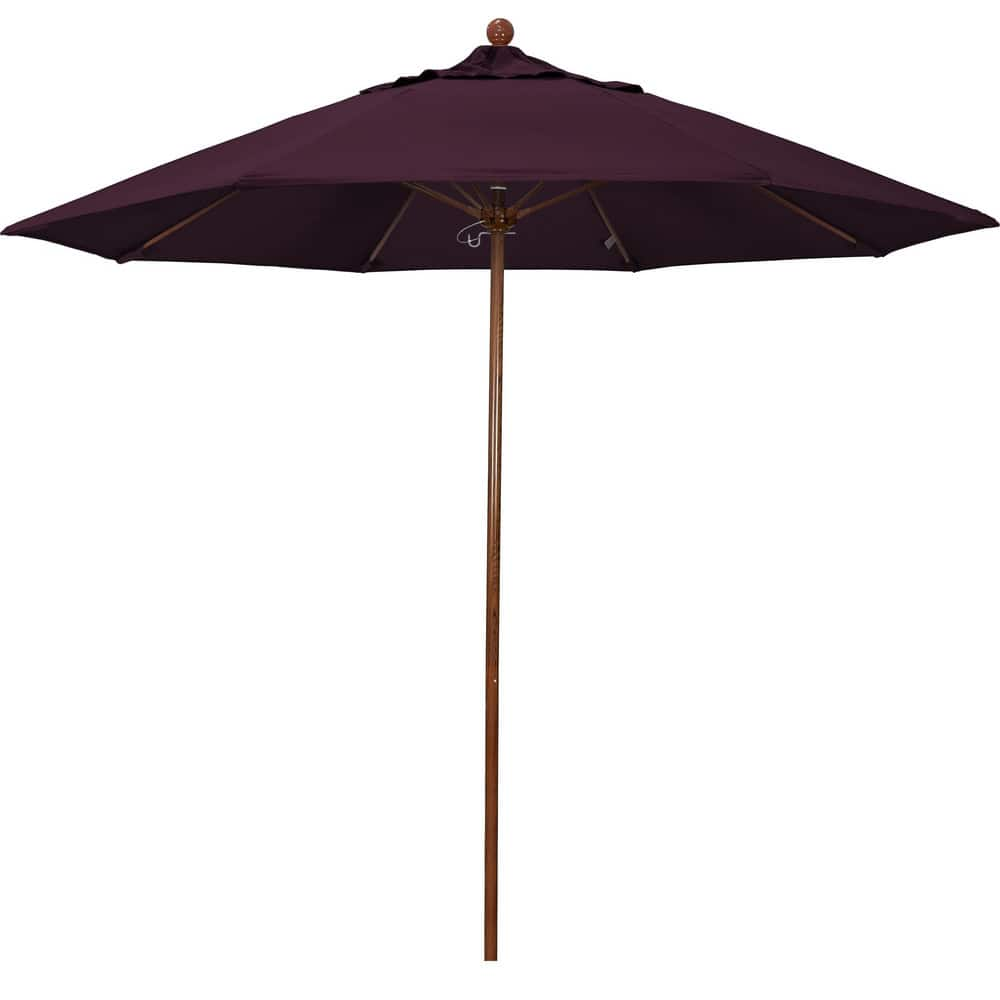 Patio Umbrellas; Diameter (Feet): 9; Height (Feet): 8.583; Fabric Color: Purple; Base Included: No; Canopy Fabric: Pacifica; Fade Resistant: Yes; Additional Information: Push Lift; Frame Material: Aluminum