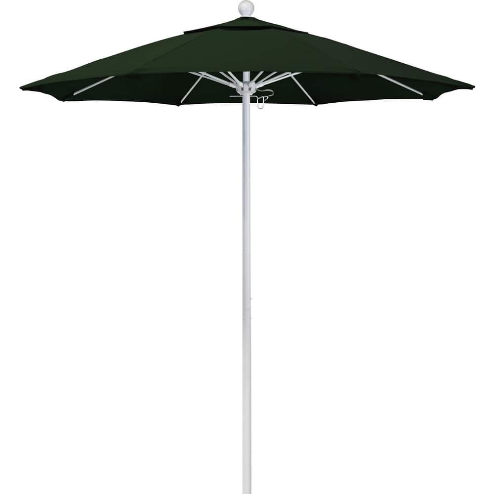 Patio Umbrellas; Diameter (Feet): 7.5; Height (Feet): 8.000; Fabric Color: Hunter Green; Base Included: No; Canopy Fabric: Pacifica; Fade Resistant: Yes; Additional Information: Push Lift; Frame Material: Aluminum