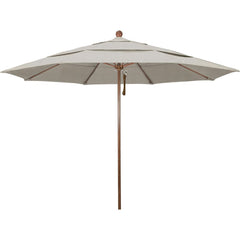 Patio Umbrellas; Diameter (Feet): 11; Height (Feet): 8.917; Fabric Color: Woven Granite; Base Included: No; Canopy Fabric: Olefin; Fade Resistant: Yes; Additional Information: Pulley Lift; Frame Material: Aluminum