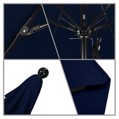 Patio Umbrellas; Diameter (Feet): 11; Height (Feet): 8.917; Fabric Color: Navy; Base Included: No; Canopy Fabric: Pacifica; Fade Resistant: Yes; Additional Information: Pulley Lift; Frame Material: Aluminum