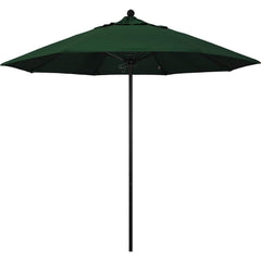 Patio Umbrellas; Diameter (Feet): 9; Height (Feet): 8.583; Fabric Color: Hunter Green; Base Included: No; Canopy Fabric: Pacifica; Fade Resistant: Yes; Additional Information: Push Lift; Frame Material: Aluminum