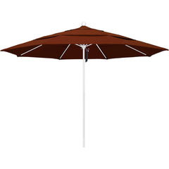 Patio Umbrellas; Diameter (Feet): 11; Height (Feet): 8.917; Fabric Color: Brick; Base Included: No; Canopy Fabric: Pacifica; Fade Resistant: Yes; Additional Information: Pulley Lift; Frame Material: Aluminum