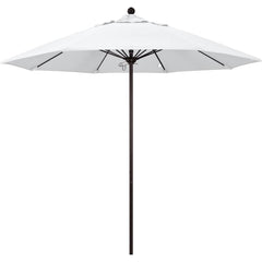 Patio Umbrellas; Diameter (Feet): 9; Height (Feet): 8.583; Fabric Color: Natural; Base Included: No; Canopy Fabric: Pacifica; Fade Resistant: Yes; Additional Information: Push Lift; Frame Material: Aluminum