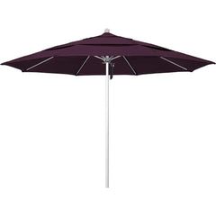 Patio Umbrellas; Diameter (Feet): 11; Height (Feet): 8.917; Fabric Color: Purple; Base Included: No; Canopy Fabric: Pacifica; Fade Resistant: Yes; Additional Information: Pulley Lift; Frame Material: Aluminum