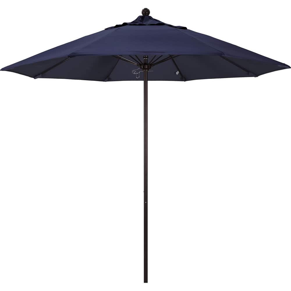 Patio Umbrellas; Diameter (Feet): 9; Height (Feet): 8.583; Fabric Color: Navy; Base Included: No; Canopy Fabric: Pacifica; Fade Resistant: Yes; Additional Information: Push Lift; Frame Material: Aluminum