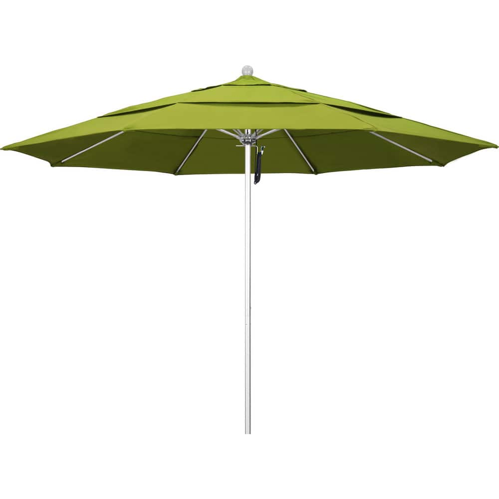 Patio Umbrellas; Diameter (Feet): 11; Height (Feet): 8.917; Fabric Color: Ginkgo; Base Included: No; Canopy Fabric: Pacifica; Fade Resistant: Yes; Additional Information: Pulley Lift; Frame Material: Aluminum