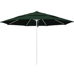 Patio Umbrellas; Diameter (Feet): 77; Height (Feet): 8.917; Fabric Color: Hunter Green; Base Included: No; Canopy Fabric: Pacifica; Fade Resistant: Yes; Additional Information: Pulley Lift; Frame Material: Aluminum