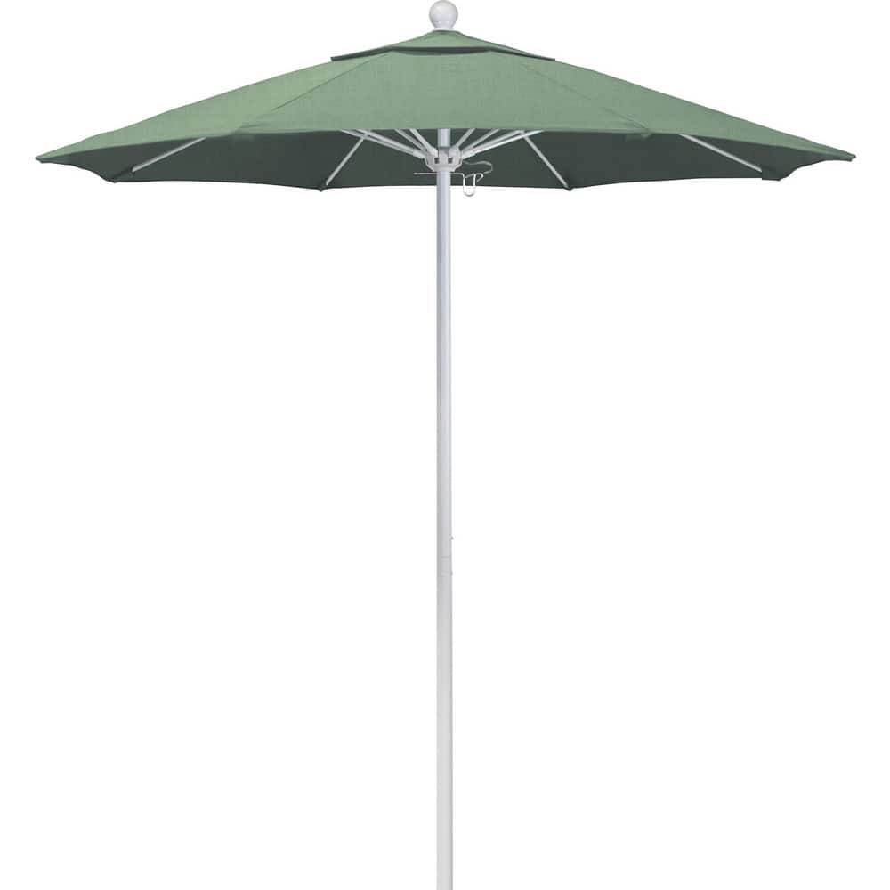 Patio Umbrellas; Diameter (Feet): 7.5; Height (Feet): 8.000; Fabric Color: Spa; Base Included: No; Canopy Fabric: Pacifica; Fade Resistant: Yes; Additional Information: Push Lift; Frame Material: Aluminum