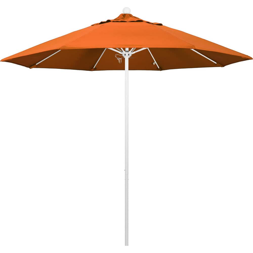 Patio Umbrellas; Diameter (Feet): 9; Height (Feet): 8.583; Fabric Color: Tuscan; Base Included: No; Canopy Fabric: Pacifica; Fade Resistant: Yes; Additional Information: Push Lift; Frame Material: Aluminum