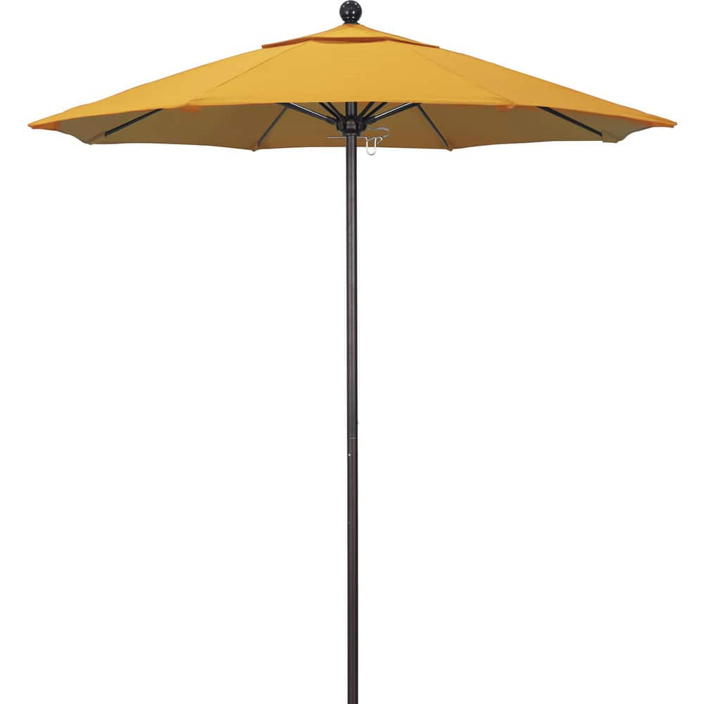 Patio Umbrellas; Diameter (Feet): 7.5; Height (Feet): 8.000; Fabric Color: Yellow; Base Included: No; Canopy Fabric: Pacifica; Fade Resistant: Yes; Additional Information: Push Lift; Frame Material: Aluminum