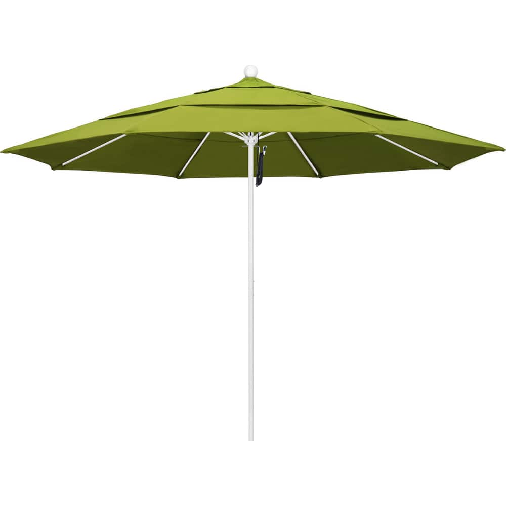 Patio Umbrellas; Diameter (Feet): 11; Height (Feet): 8.917; Fabric Color: Ginkgo; Base Included: No; Canopy Fabric: Pacifica; Fade Resistant: Yes; Additional Information: Pulley Lift; Frame Material: Aluminum