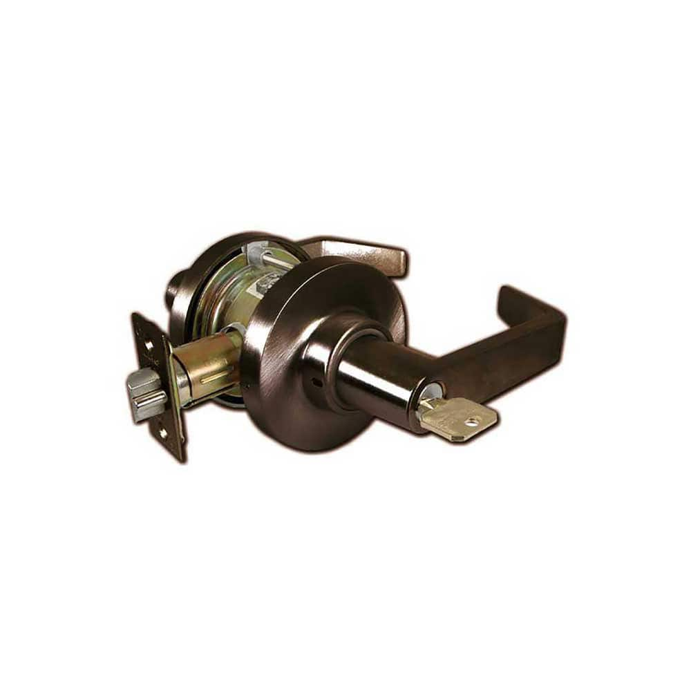 Lever Locksets; Type: Classroom; Key Type: Keyed Different; Strike Type: ASA Strike; Finish/Coating: Oil Rubbed Bronze; Material: Steel; Material: Steel; Door Thickness: 1 5/8 - 1 7/8; Backset: 2.75; Lockset Grade: Grade 1; Cylinder Type: SFIC Less Core;