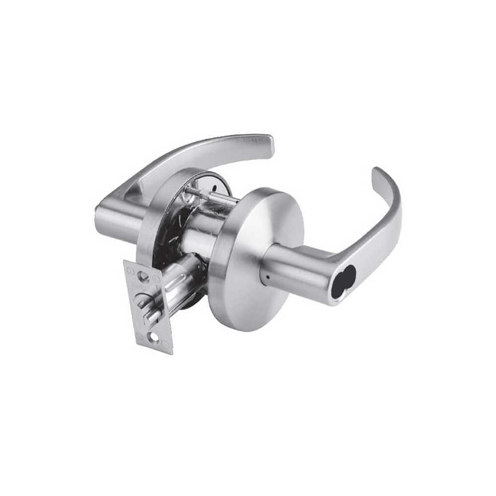 Lever Locksets; Type: Classroom; Key Type: Keyed Different; Strike Type: ANSI 4-7/8; Finish/Coating: Satin Chrome; Material: Steel; Material: Steel; Door Thickness: 1-3/8 ™1-3/4; Backset: 2.75; Lockset Grade: Grade 2; Cylinder Type: SFIC Less Core; Minimu