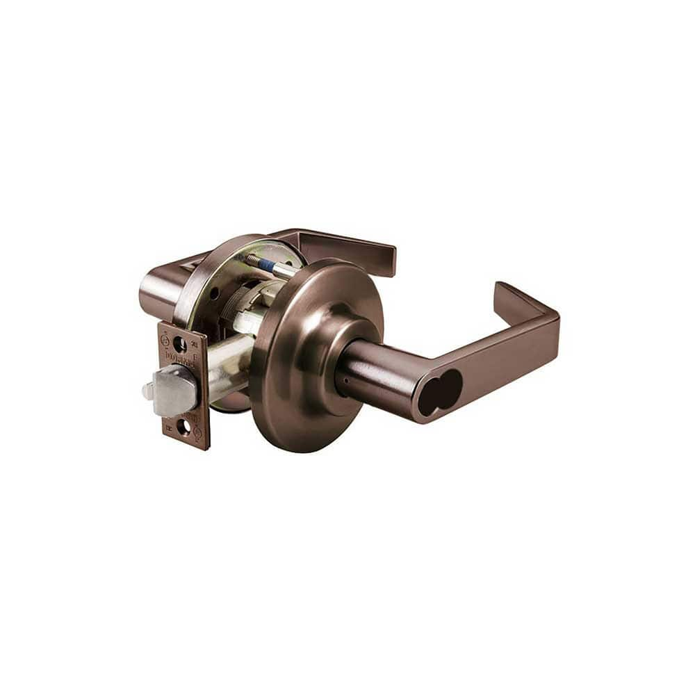 Lever Locksets; Type: Storeroom; Key Type: Keyed Different; Strike Type: ANSI 4-7/8; Finish/Coating: Oil Rubbed Bronze; Material: Steel; Material: Steel; Door Thickness: 1-3/4″ ™2-1/4″ ™; Backset: 2.75; Lockset Grade: Grade 1; Cylinder Type: SFIC Less Cor