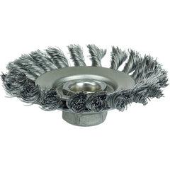 4″ Knot Wire Bevel Brush, .014″ Steel Fill, 5/8″-11 UNC Nut - All Tool & Supply