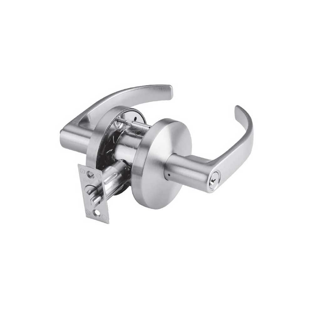 Lever Locksets; Type: Entry/Office; Key Type: Keyed Different; Strike Type: ANSI 4-7/8; Finish/Coating: Satin Chrome; Material: Steel; Material: Steel; Door Thickness: 1-3/8 ™1-3/4; Backset: 2.75; Lockset Grade: Grade 2; Cylinder Type: Conventional; Minim