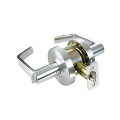 Lever Locksets; Type: Privacy; Key Type: Keyless; Strike Type: ASA Strike; Finish/Coating: Satin Chrome; Material: Brass/Zinc; Material: Brass/Zinc; Door Thickness: 1-3/4; Backset: 2.75; Lockset Grade: Grade 1; Cylinder Type: None; Minimum Order Quantity: