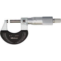 Mechanical Outside Micrometer: 1″ Range, 0.0001″ Graduation 0.000100″ Accuracy, Ratchet Stop Thimble