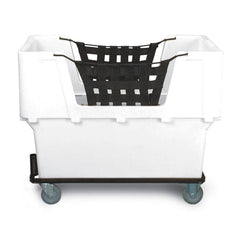 Polyethylene Basket Truck: 18 lb Capacity, 37″ Deep, 48″ Long (2) Rigid & (2) Swivel Wheels, 4″ Wheels, Rubber Casters