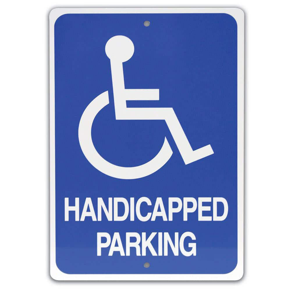 Traffic & Parking Signs; MessageType: Traffic Control Signs; Message or Graphic: Message & Graphic; Legend: N/A; Graphic Type: Handicapped Symbol; Reflectivity: Reflective; Material: Aluminim; Thickness (Decimal Inch): 1/8; Coating: No Coating; Mounting: