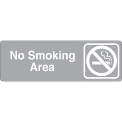 Facility Sign: Rectangle, ″No Smoking Area″ Acrylic, Double Sided Tape, 3″ High