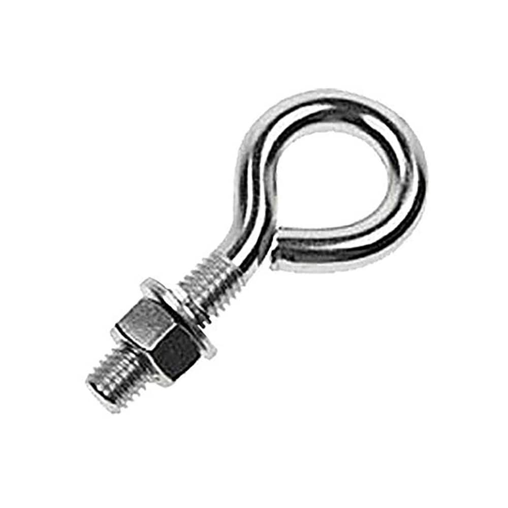 Fixed Lifting Eye Bolt: With Shoulder, 2,000 lb Capacity, 1/2 ™ Thread, Grade 316 Stainless Steel Partially Threaded, 4″ Shank