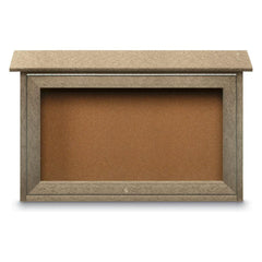 Cork Bulletin Boards; Bulletin Board Type: Enclosed Cork Bulletin Boards; Board Color: Natural Cork; Material: Recycled Plastic; Cork Over Fiberboard; Width (Inch): 18; Overall Height: 29; Overall Thickness: 5.5; Frame Material: Recycled Plastic; Overall