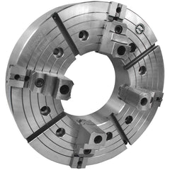 Independent Manual Lathe Chuck: 4-Jaw,  32″ Dia Two-Piece Jaws, Direct Mount, 600 Max RPM