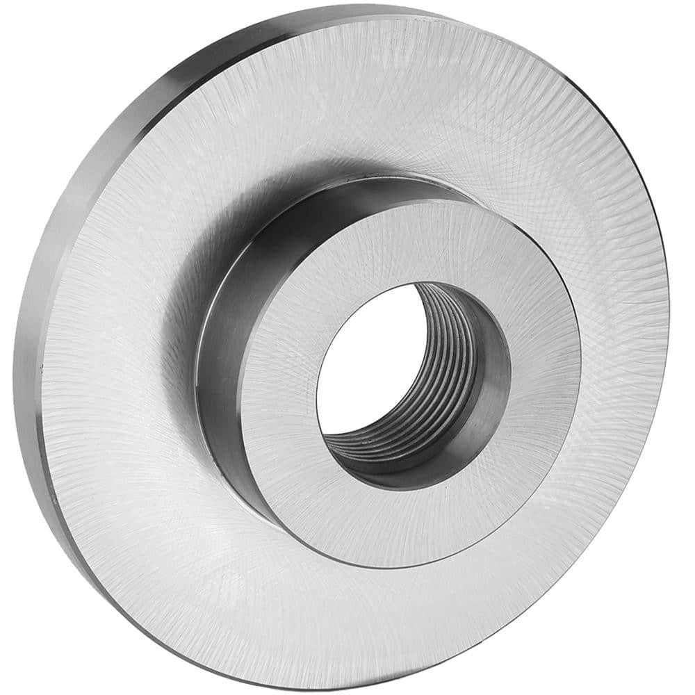 Lathe Chuck Adapter Back Plates; Nominal Chuck Size: 6 in; Mount Type:  Threaded Mount: 2-1/4 - 8; Spindle Nose Type: Threaded; Chuck Compatibility: 1-107-0600; 1-202-0600; 1-105-0600; 1-205-0600; 1-201-0600; 1-301-0800; 1-106-0600; 1-203-0600; 1-302-0600