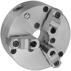 Self-Centering Manual Lathe Chuck: 3-Jaw,  5″ Dia Two-Piece Jaws, Front Mount, 4,800 Max RPM