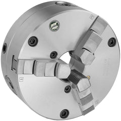 Self-Centering Manual Lathe Chuck: 3-Jaw,  12″ Dia Two-Piece Jaws, Plain Back Mount, 1,500 Max RPM