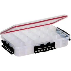 Small Parts Boxes & Organizers; Product Type: Compartment Box; Lock Type: Positive Snap; Width (Inch): 9; Depth (Inch): 3; Number of Dividers: 12; Removable Dividers: Yes; Color: Clear; Features: Sturdy cam-action latches; Dri-Loc O-Ring Seal; Number Of C