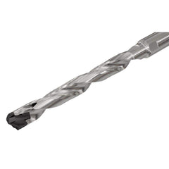 Replaceable Tip Drill: 4.5 to 4.9 mm Drill Dia, 36.66 mm Max Depth, 6 mm Straight-Cylindrical Shank Uses ICP Inserts, 82.2 mm OAL, Through Coolant