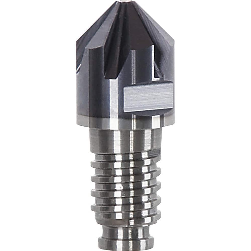 Corner Radius & Corner Chamfer End Mill Heads; Chamfer Angle: 45.000; Connection Type: Duo-Lock 20; Centercutting: No; Flute Type: Spiral; Number Of Flutes: 8; End Mill Material: Solid Carbide; Overall Length: 0.98