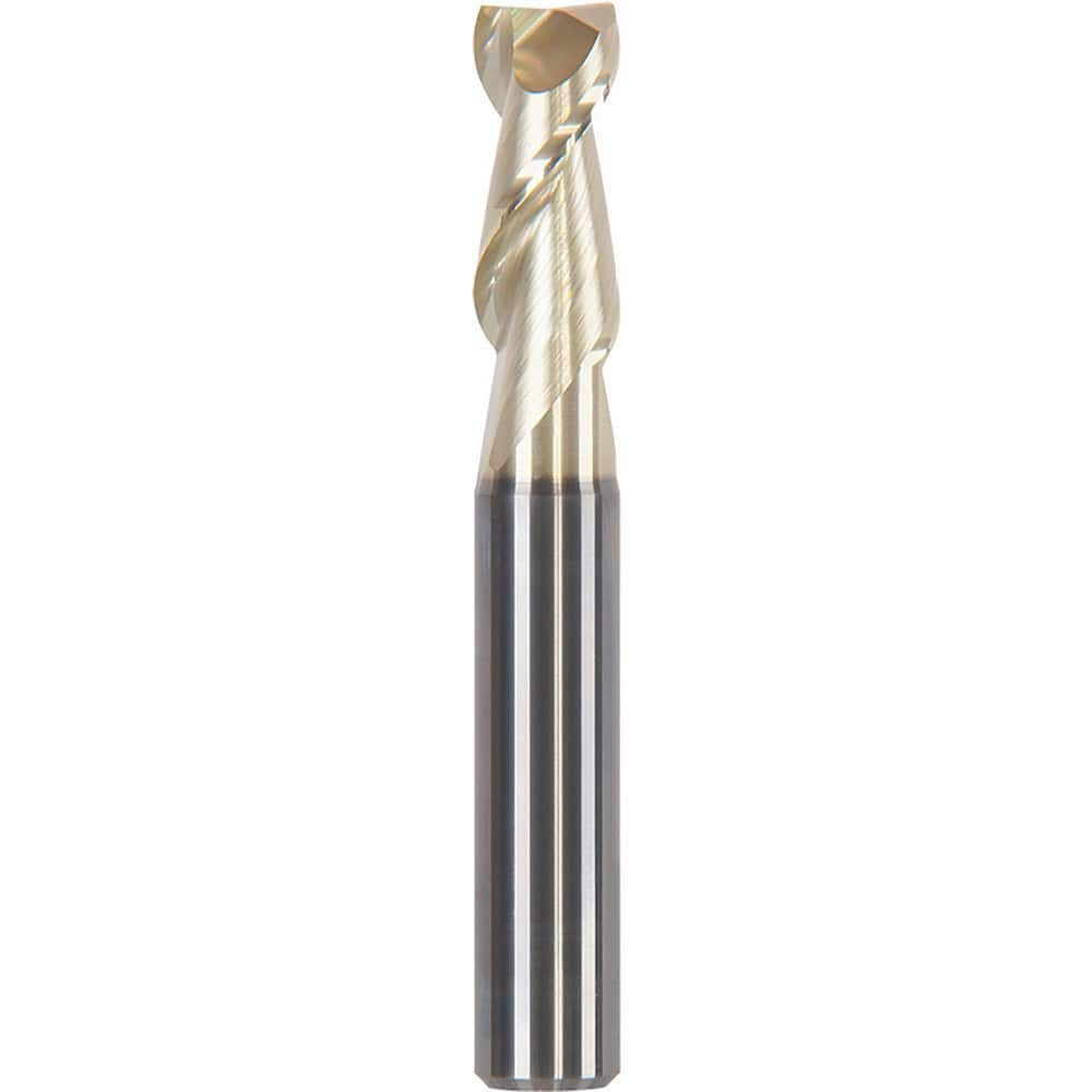 Corner Chamfer End Mill: 0.1969″ Dia, 0.5118″ LOC, 2 Flute, 0.002″ Chamfer Width, Solid Carbide 2.28 mm OAL, ZrN Coated, Centercutting